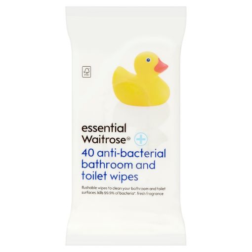 Picture of Waitrose Essential Bathroom & Toilet Wipes 40s