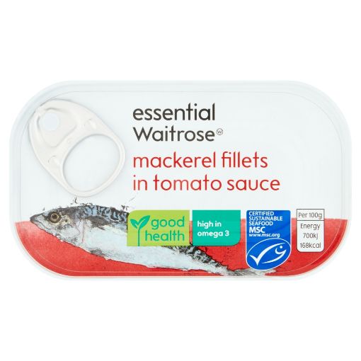 Picture of Waitrose Essential Mackerel in Tomato Sauce 125g