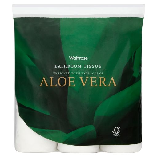 Picture of Waitrose Bathroom Tissue Aloe Vera 9s