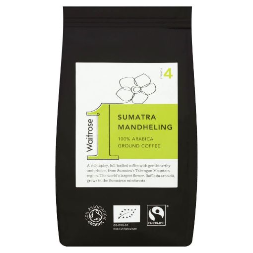 Picture of Waitrose Ground Coffee Org.Sumatra Mandheling 227g