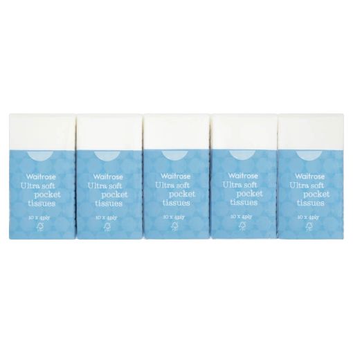 Picture of Waitrose Tissues Soft Pocket 10s
