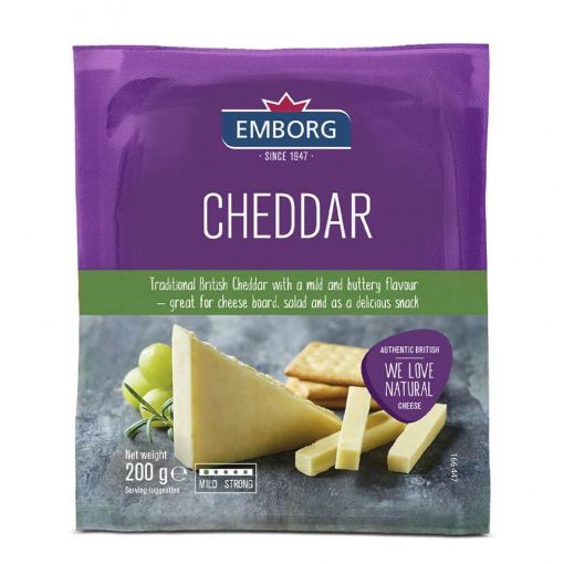 Picture of Emborg Cheddar White (50%) Cheese 200g