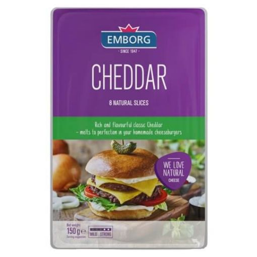 Picture of Emborg Sliced Cheddar Cheese 50% 150g