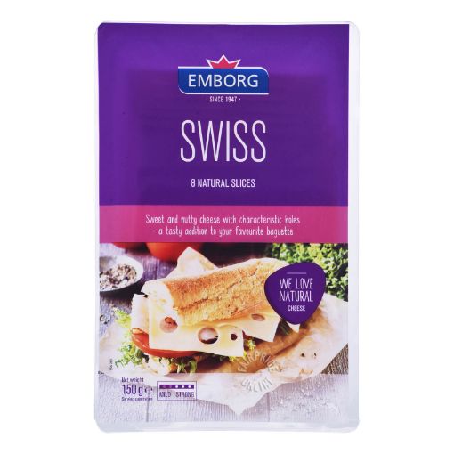 Picture of Emborg Swiss Cheese Slices 8s 150g