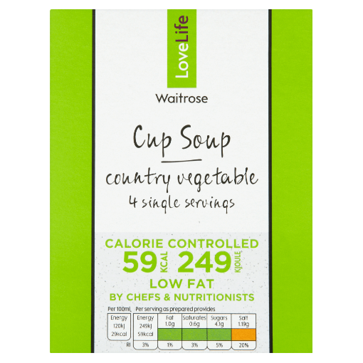 Picture of Waitrose  LoveLife Cup Soup Country Vegetables 66g