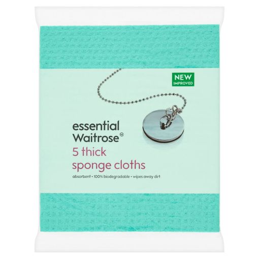 Picture of Waitrose Essential Thick Sponge Cloths 5s