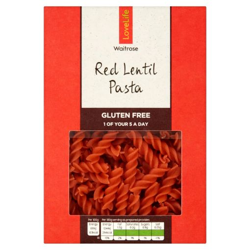 Picture of Waitrose LoveLife Gluten Free Red Lentil Pasta 250g