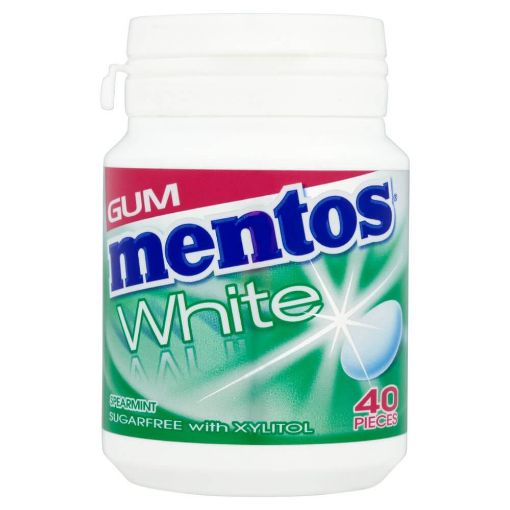 Picture of Mentos Gum White Spearmint Bottle 40s