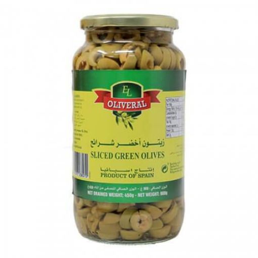 Picture of Oliveral Green Sliced Olives 900g