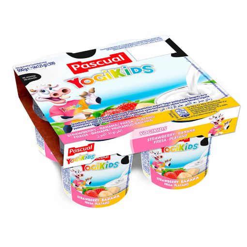 Picture of Pascual Yogi Kids Yogurt Strawberry Banana 125gx4s