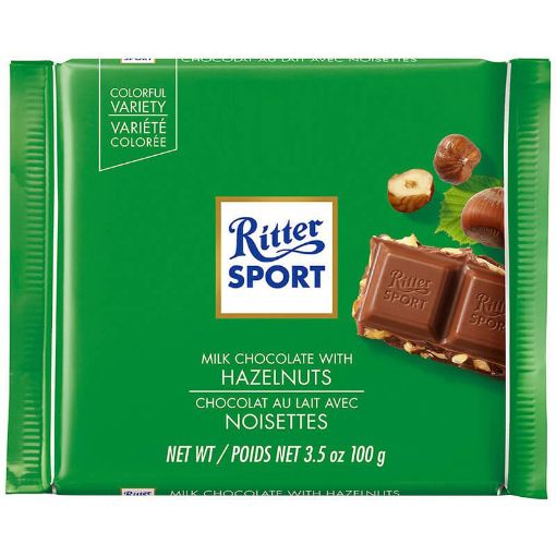 Picture of Ritter Sport Milk Choc w/Chopped Hazelnuts 100g