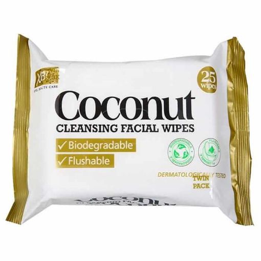 Picture of XBC Coconut Biodegradable Face Wipes 25s