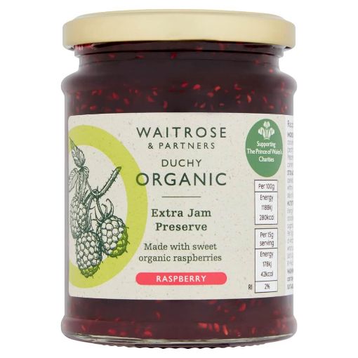Picture of Waitrose Duchy Organic Preserve Raspberry 340g