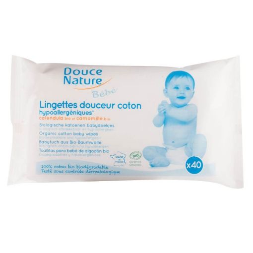 Picture of Douce Nature Org.Cotton Baby Wipes 40s