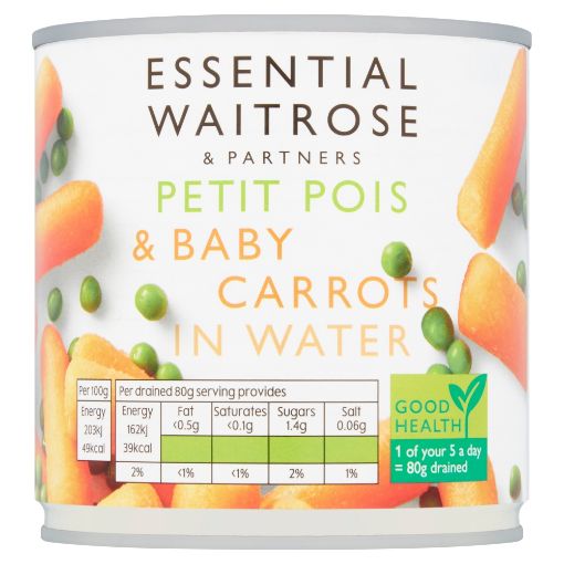 Picture of Waitrose Essential Petit Pois & Baby Carrots 400g