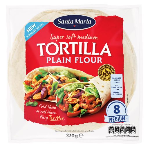 Picture of Santa Maria Plain Flour Tortillas (8s) 320g