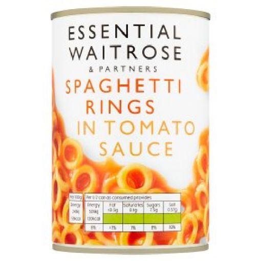 Picture of Waitrose Essential Spaghetti Rings 410g