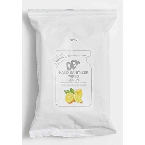 Picture of Dew Hand Sanitizer Wipes Lemon 20 Pcs