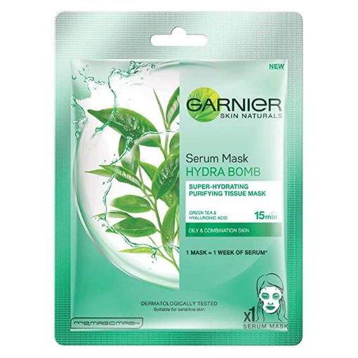 Picture of Garnier Tissue Mask Hydra Bomb Green Tea 28g	