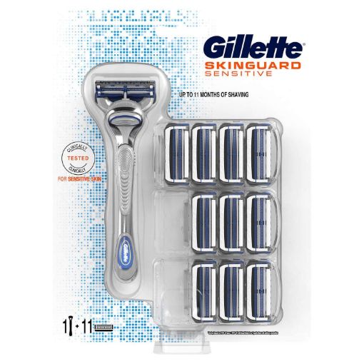 Picture of Gillette Skinguard Sensitive Razor + 11 Blades
