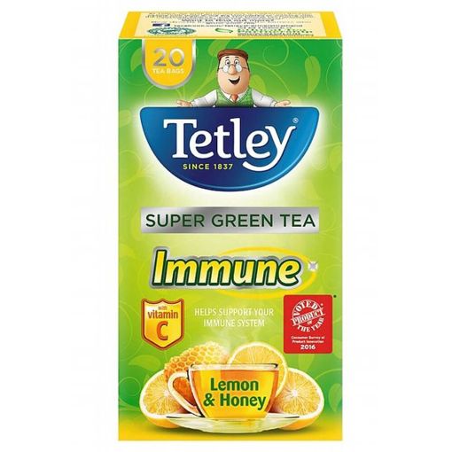 Picture of Tetley Super Green Immune lemon&Honey 20s