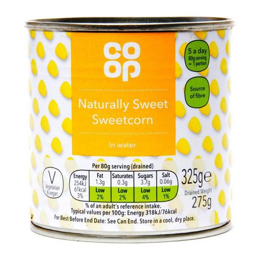 Picture of Co-op Naturally Sweet Sweetcorn in Water 325g