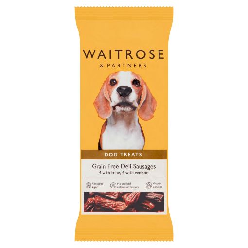 Picture of Waitrose Dog Deli Tripe Vension Sausages 60g