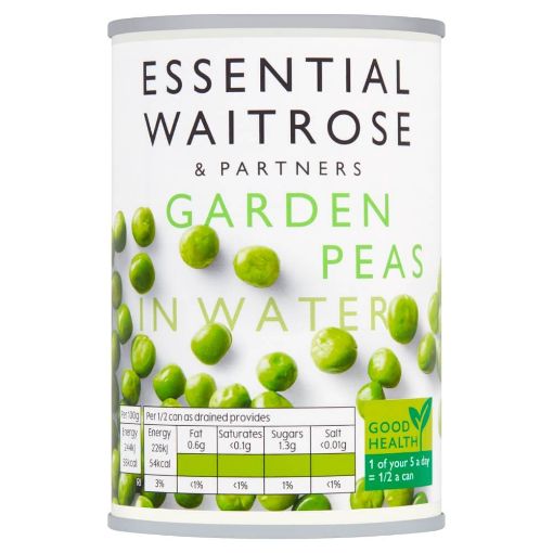 Picture of Waitrose Essential GH Garden Peas Can 300g