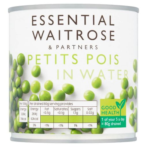 Picture of Waitrose Essential Petits Pois In Water 400g