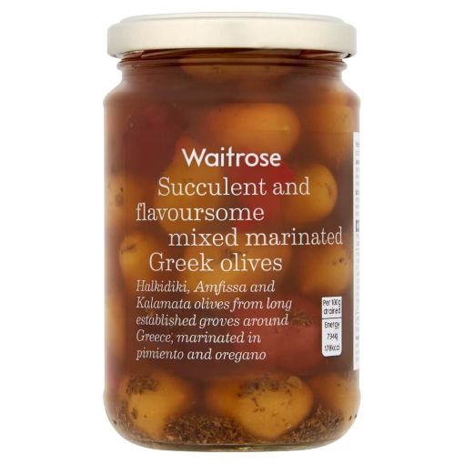 Picture of Waitrose Greek Olives Mixed Marinated 300g