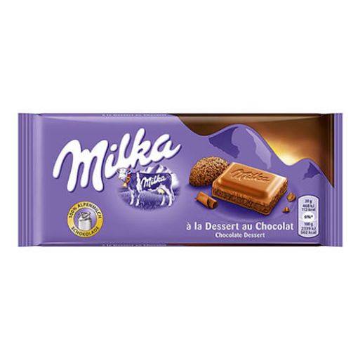 Picture of Milka Alpine Milk Chocolate Desser Choc Bar 100g