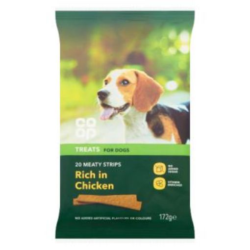 Picture of Co-op Dog Treats (20) Meaty Strips Chicken 172g