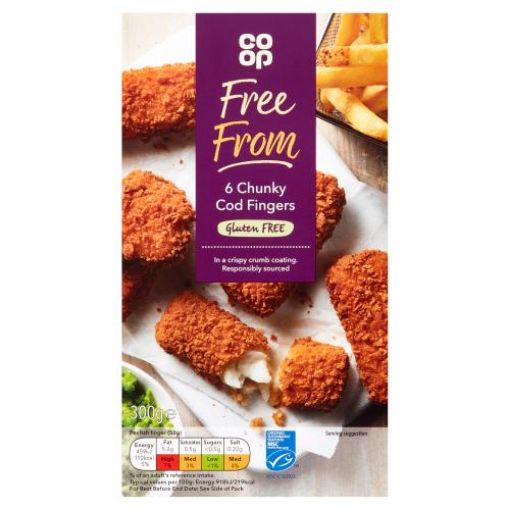 Picture of Co-op Free From Jumbo Cod Fish Fingers 300g