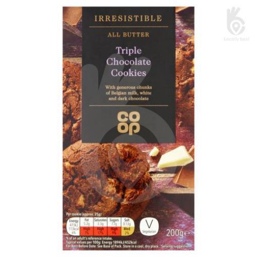 Picture of Co-op Irresistible Triple Choc Cookies 200g