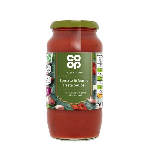 Picture of Co-op Tomato & Garlic Pasta Sauce 500g