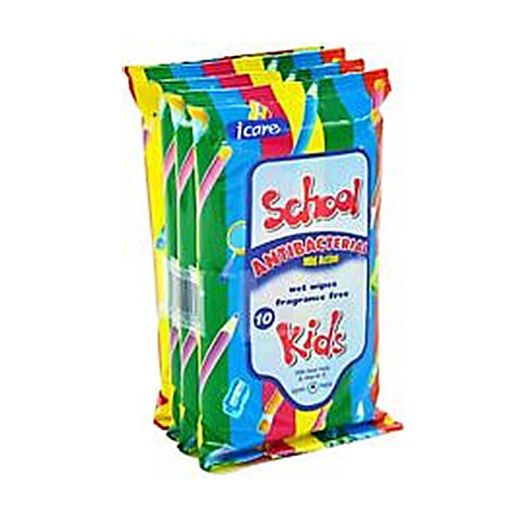 Picture of Icare School Kids Antibacterial Wipes (10sx4)