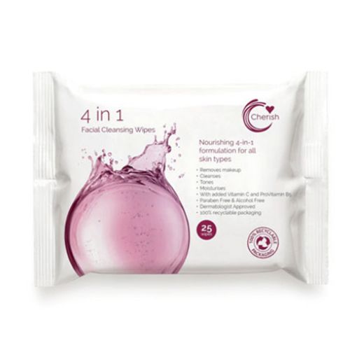 Picture of Cherish Face Wipes 4 In 1 Facila Cleanse 25s