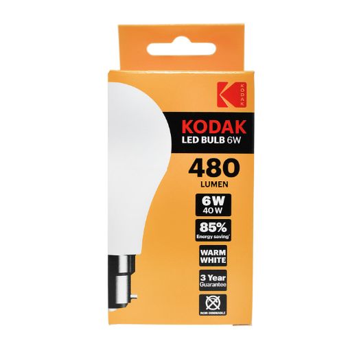 Picture of Kodak Bulb LED Globe Eb22 BC Warm Glow 6W