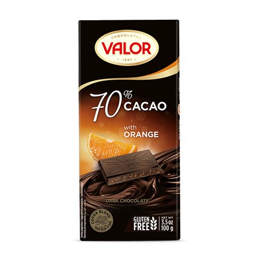Picture of Valor 70% Dark Chocolate With Orange 100g