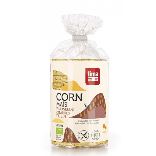 Picture of Lima Organic Corn Cakes With Flax Seeds 130g