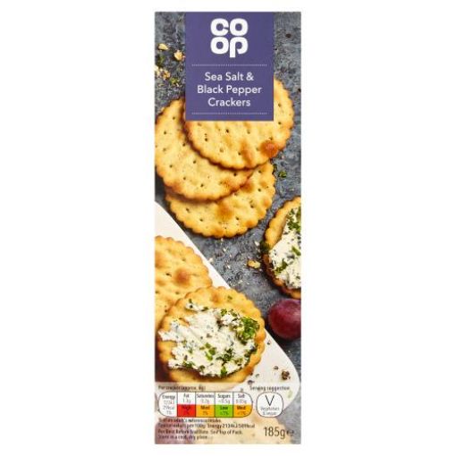 Picture of Co-Op Crack.Black Pepper Scalloped Crackers 185g