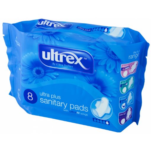 Picture of Ultrex Ultra Plus Sanitary Pads 8s