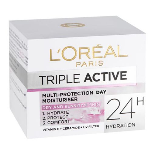 Picture of Loreal Day Cream Triple Act. Dry&Sens.50ml