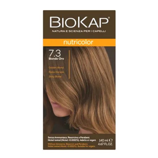 Picture of Biokap Nutricolor Hair Dye 7.3 Gold.Blond 140ml