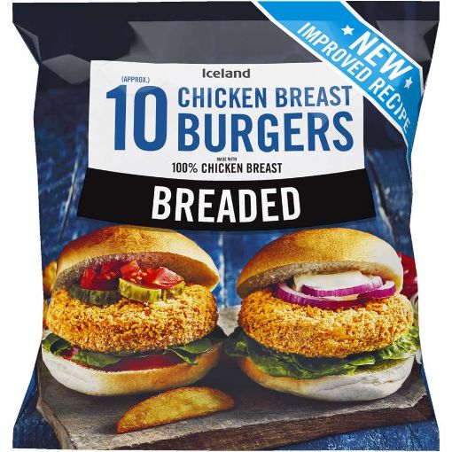 Picture of Iceland Breaded Chicken Burgers 10s 550g
