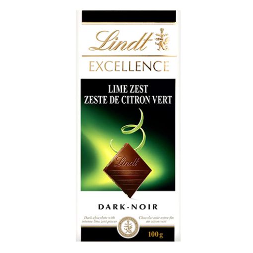 Picture of Lindt Exce.Dark Chocolate Lime Zest 100g