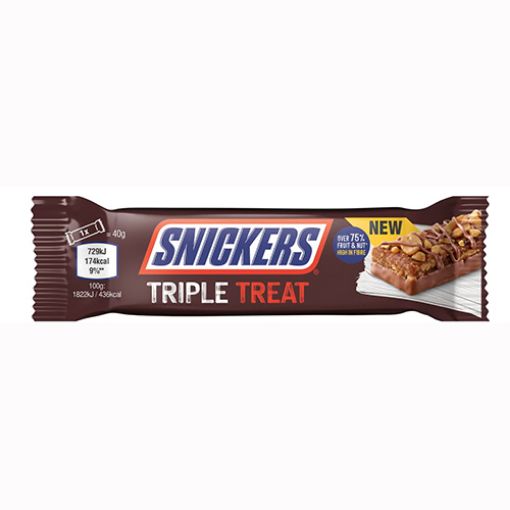 Picture of Snickers Triple Treat Fruit And Nut Snack 40g