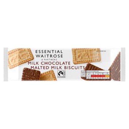 Picture of Waitrose ESS Biscuits Malted Milk Choc 250g