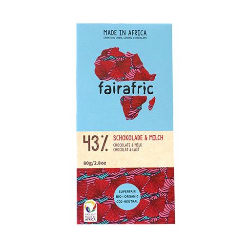 Picture of Fairafric 43% Chocolate & Milk 80g