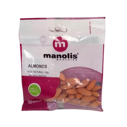 Picture of Manolis Munchies Almonds Raw (Choice) 60g